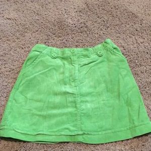 Vintage Gymboree Mod Zebra green cord skirt Size 7